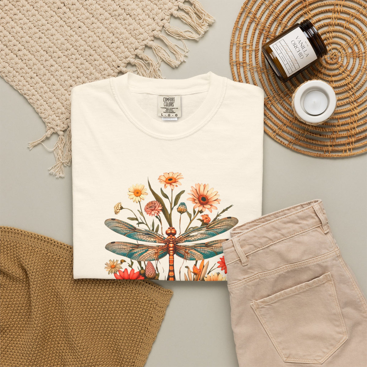 Dragonfly & Wildflower Vintage Floral Nature Tee