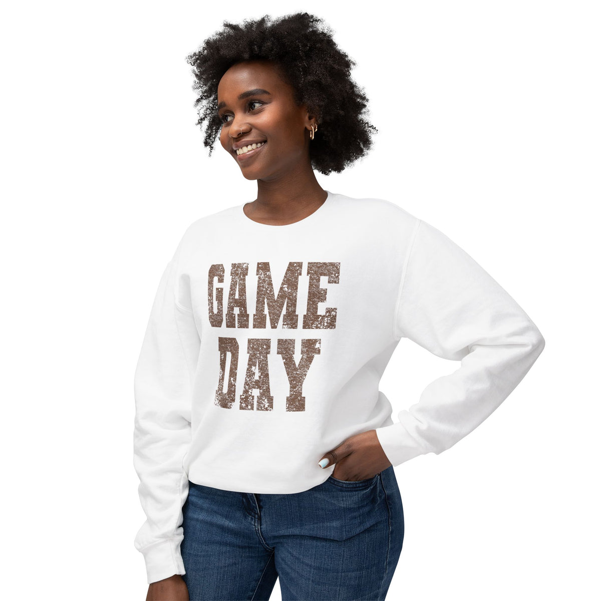 Game Day Crewneck Sweatshirt — Vintage Distressed Sports Pullover
