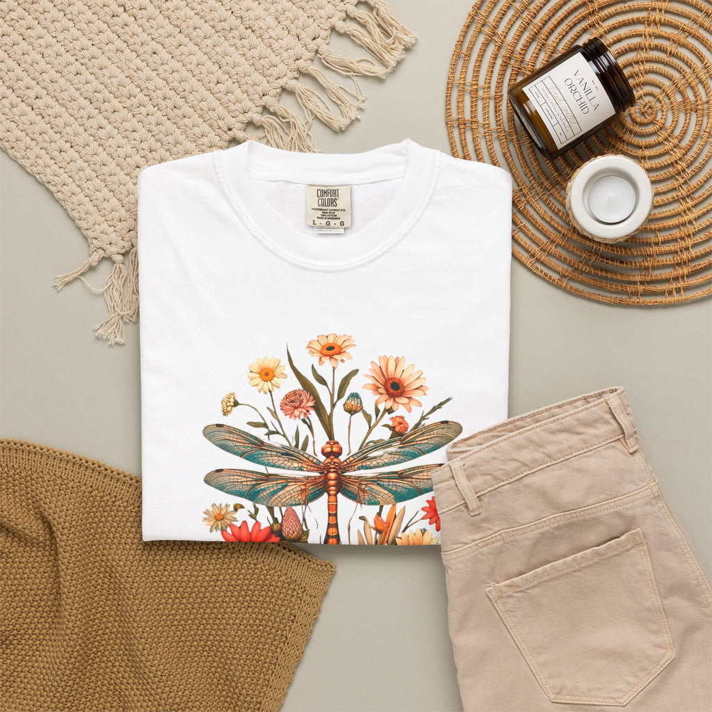 Dragonfly & Wildflower Vintage Floral Nature Tee