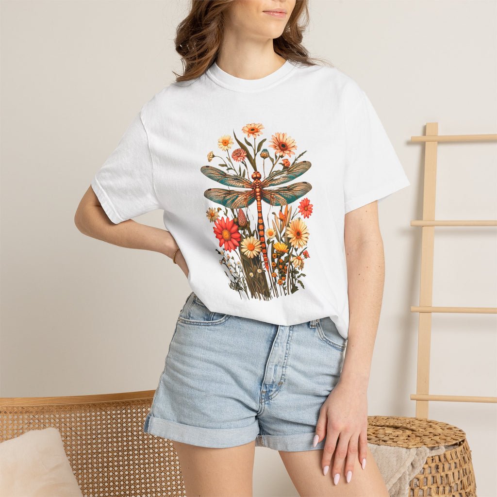 Dragonfly & Wildflower Vintage Floral Nature Tee