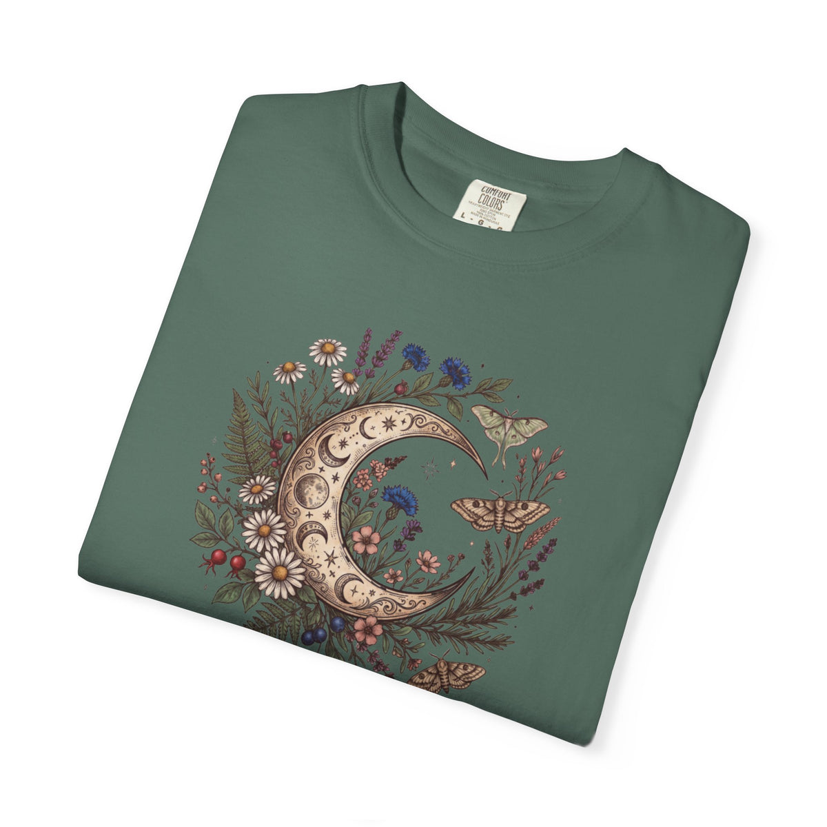 Boho Crescent Moon with Wildflowers