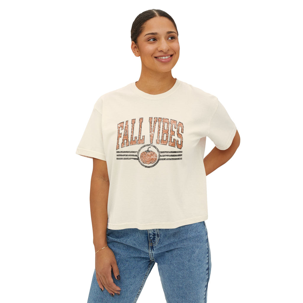 Fall Pumpkin Vibes Women's Boxy Tee