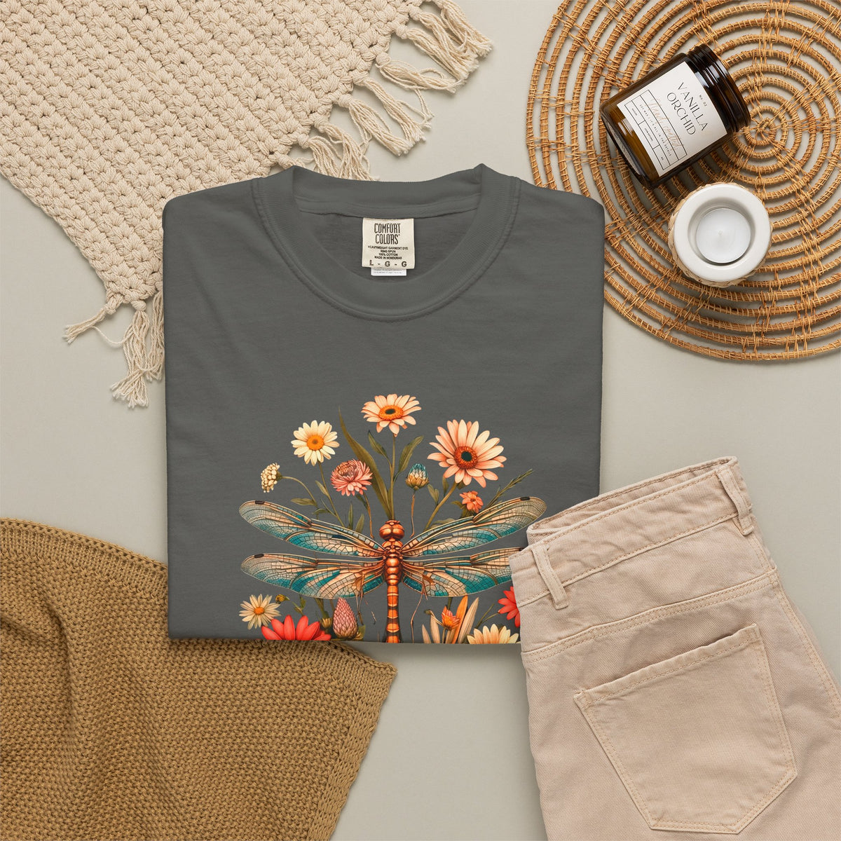 Dragonfly & Wildflower Vintage Floral Nature Tee